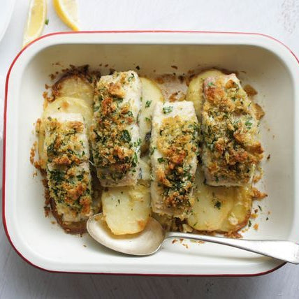 Parmesan Crusted fish with Potatoes