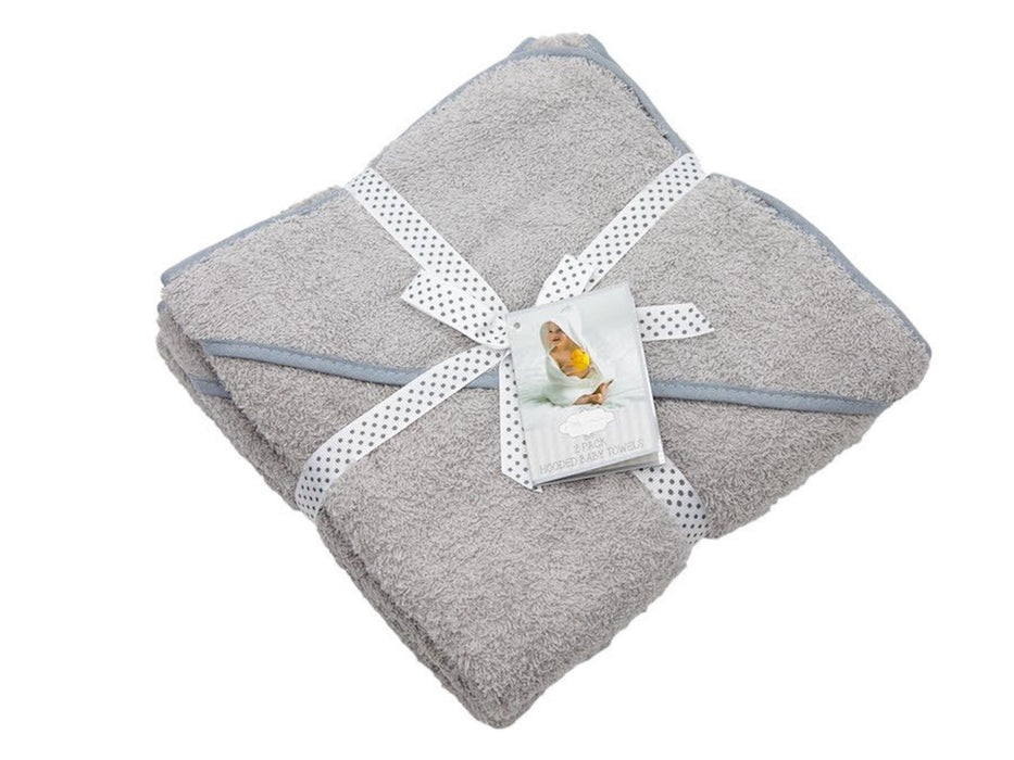 Hooded Baby Towel set of 2 Grey