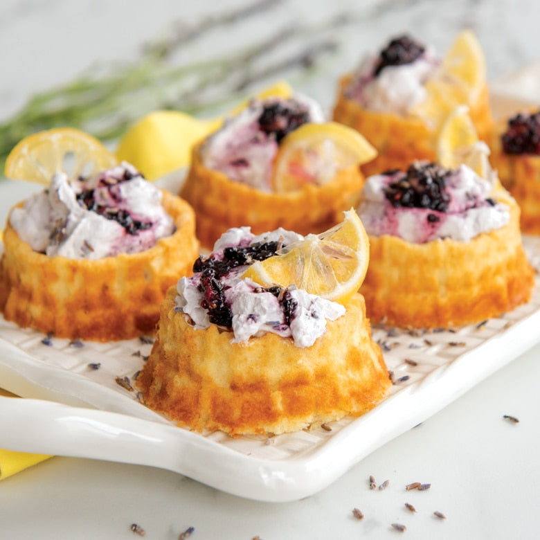 Shortcake Baskets with Blackberry Lavender Whipped Cream