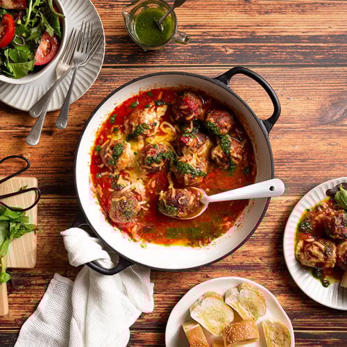 Meatballs with a Cheesy Topping