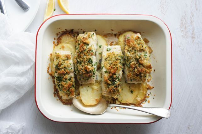 Parmesan Crusted Fish with Potatoes