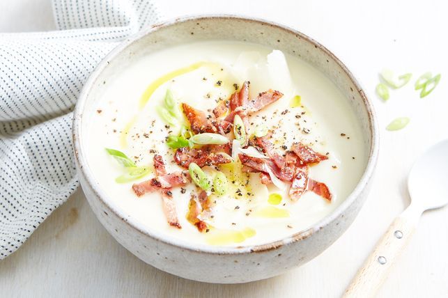 Broccoli, Cauliflower and Bacon soup