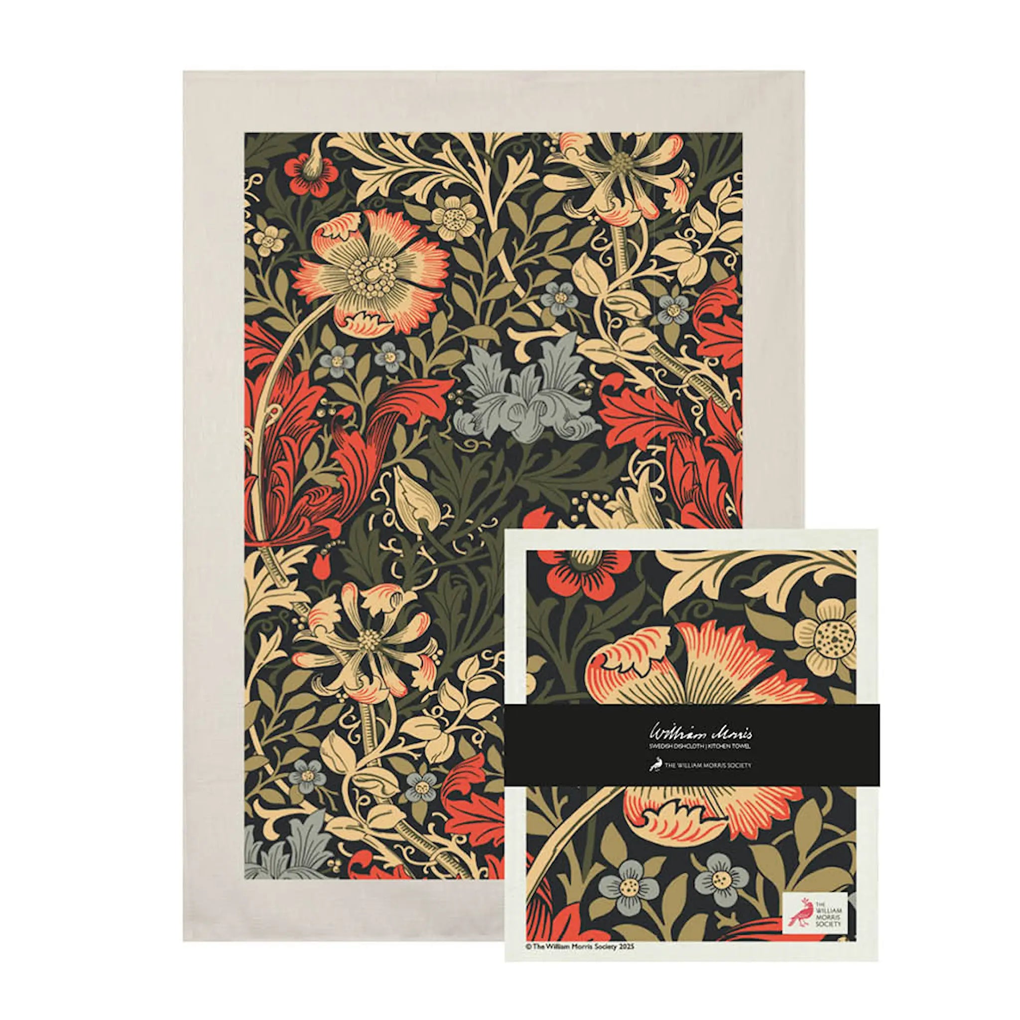 William Morris Tea Towel Compton Blue