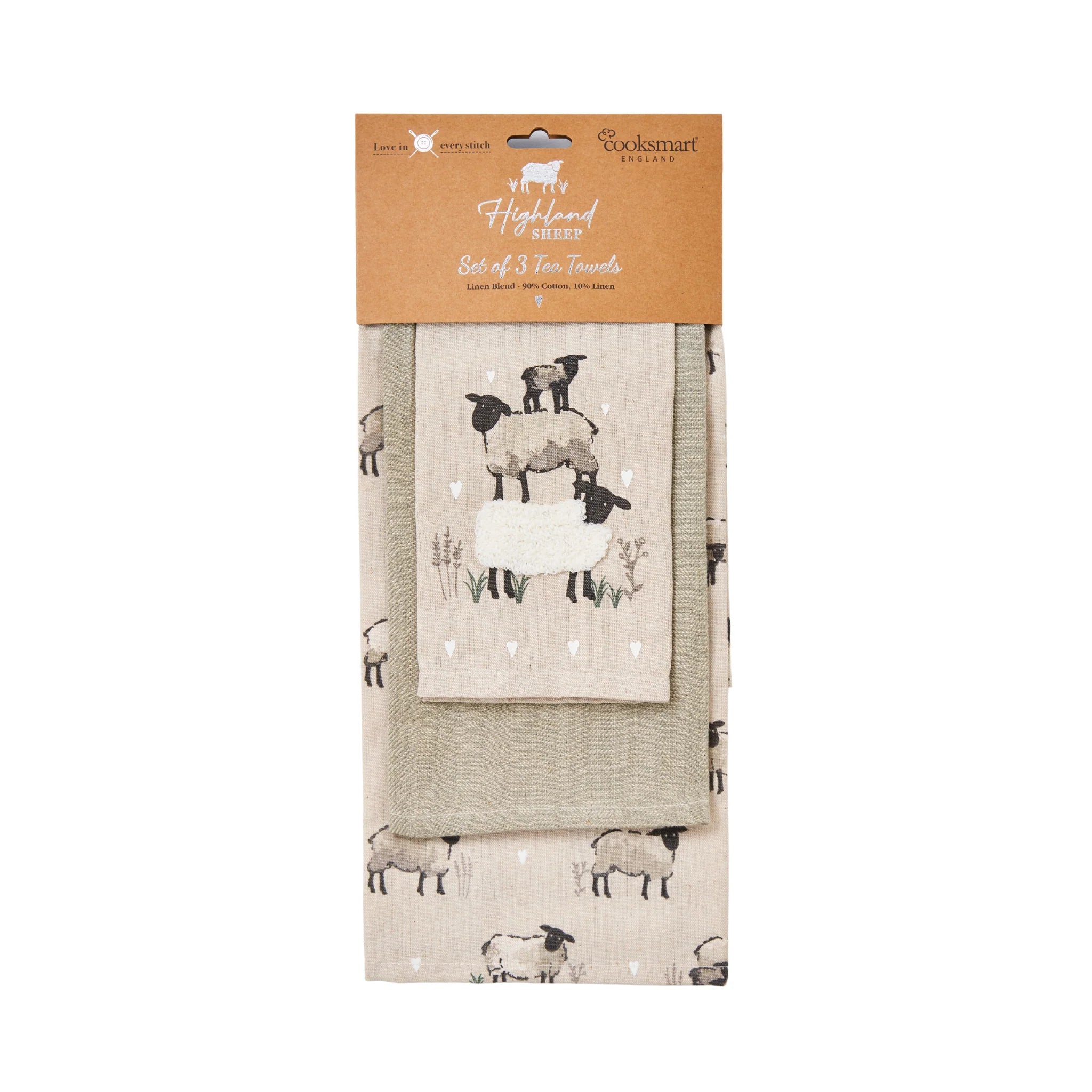 Highland Sheep set of Three tea towels