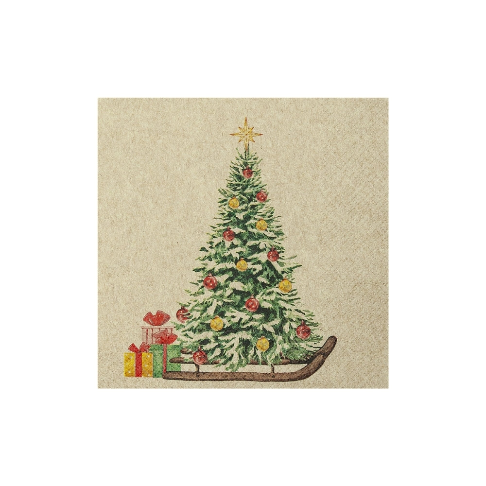 Tree on Sled Napkins