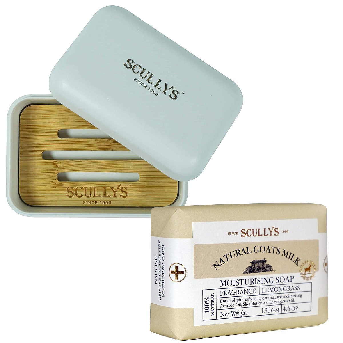 Lemongrass Goats Milk soap dish set