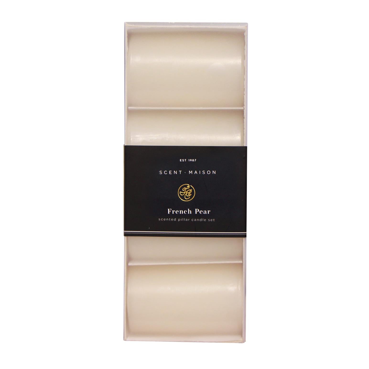 Maison Pillar Candles French Pear set of 4