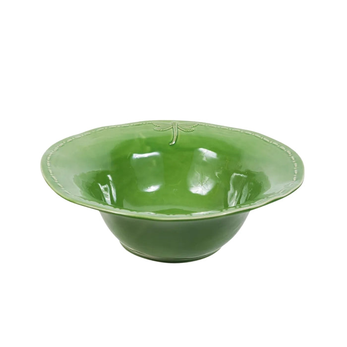 Dragonfly Stoneware Green Salad Bowl Large