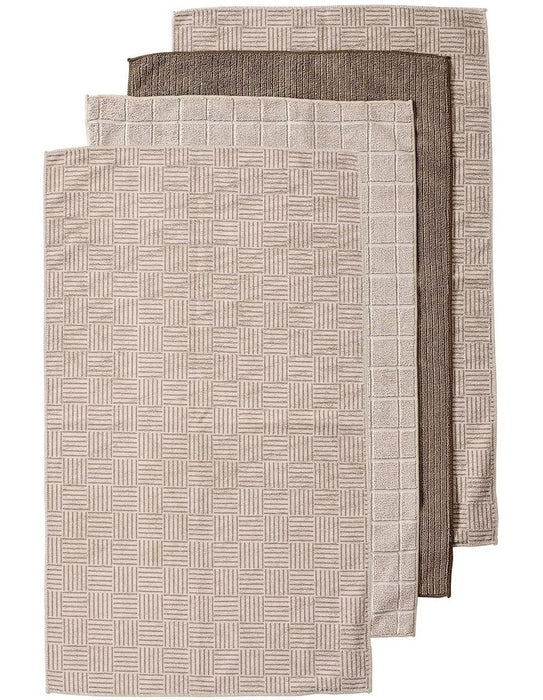 Benton  Taupe Microfibre 4pk Kitchen Towel