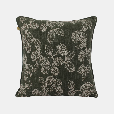 Berry and Bug Cushion Olive