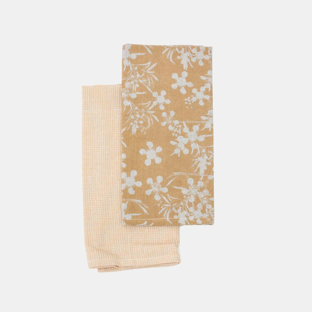 Myrtle Tea Towel Honey pack of 2