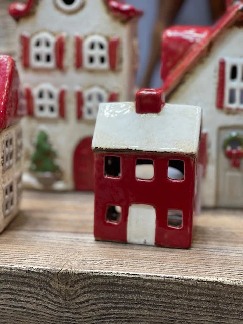 Alsace Petite Tea  Light Chalet Red and Cream