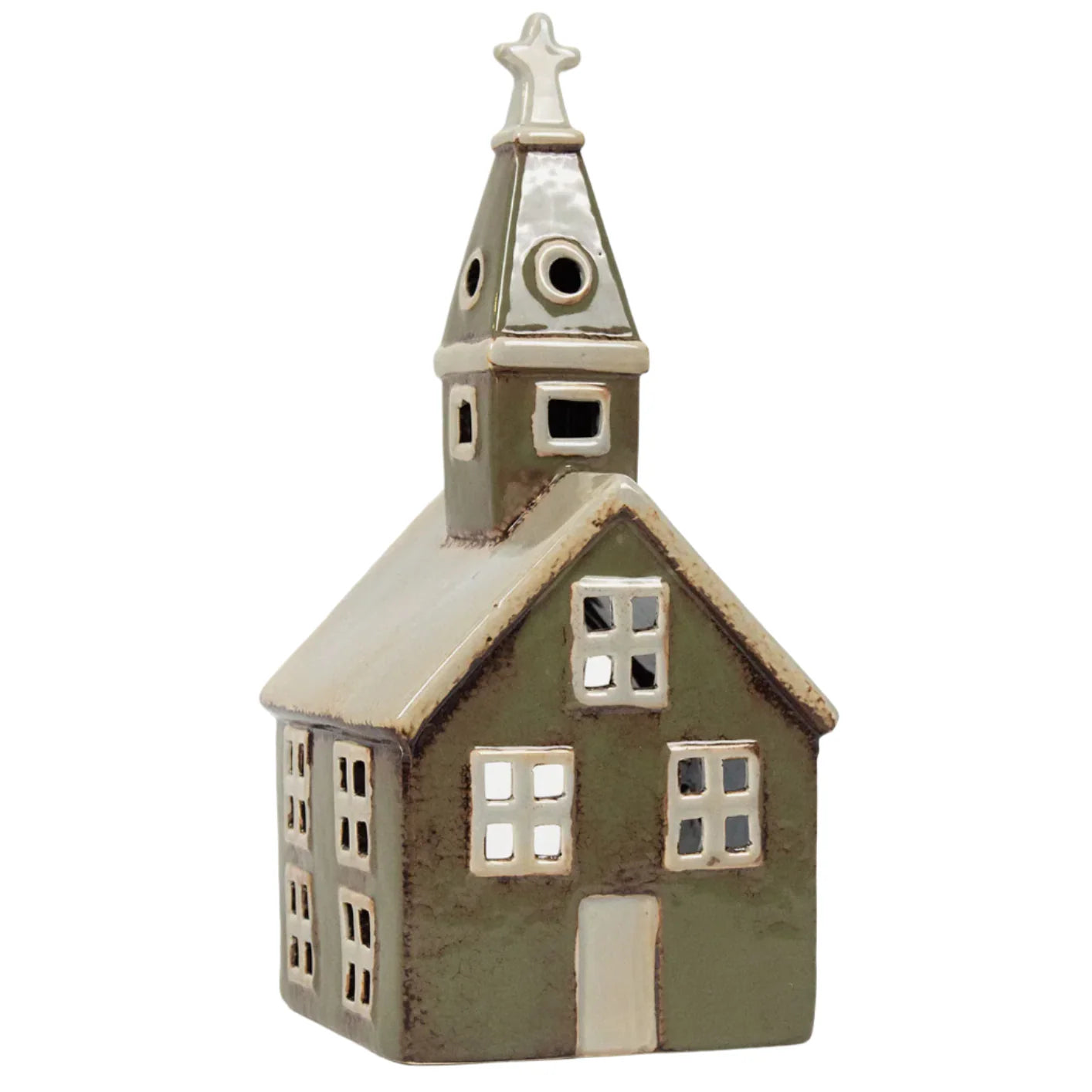 Alsace Tea Light Church Olive Green