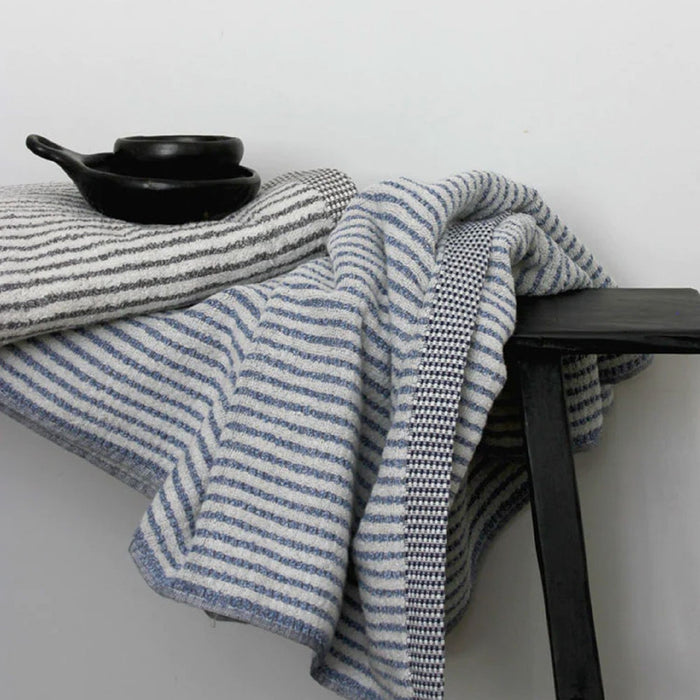 Towel Chambray Striped Charcoal
