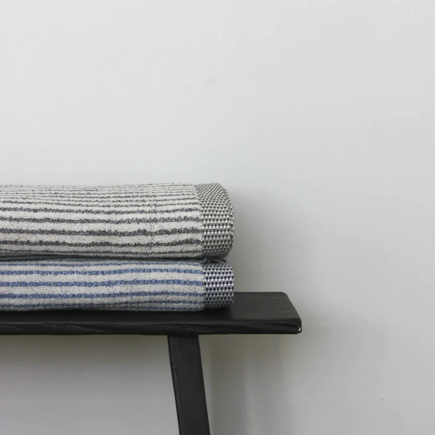 Towel Chambray Striped Charcoal