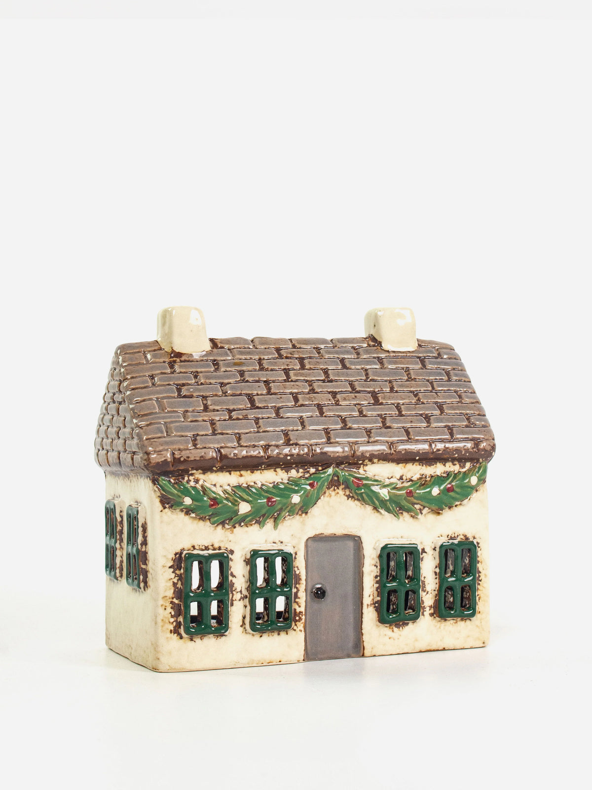 Alacse Tealight Chritmas Tree Cottage with Swag