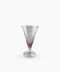 Floral etched short wine glass
