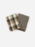 Check Tea Towel set of Two  Olive