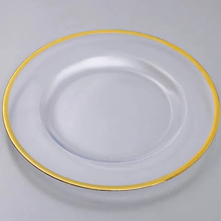 Glass Charger plate with gold rim