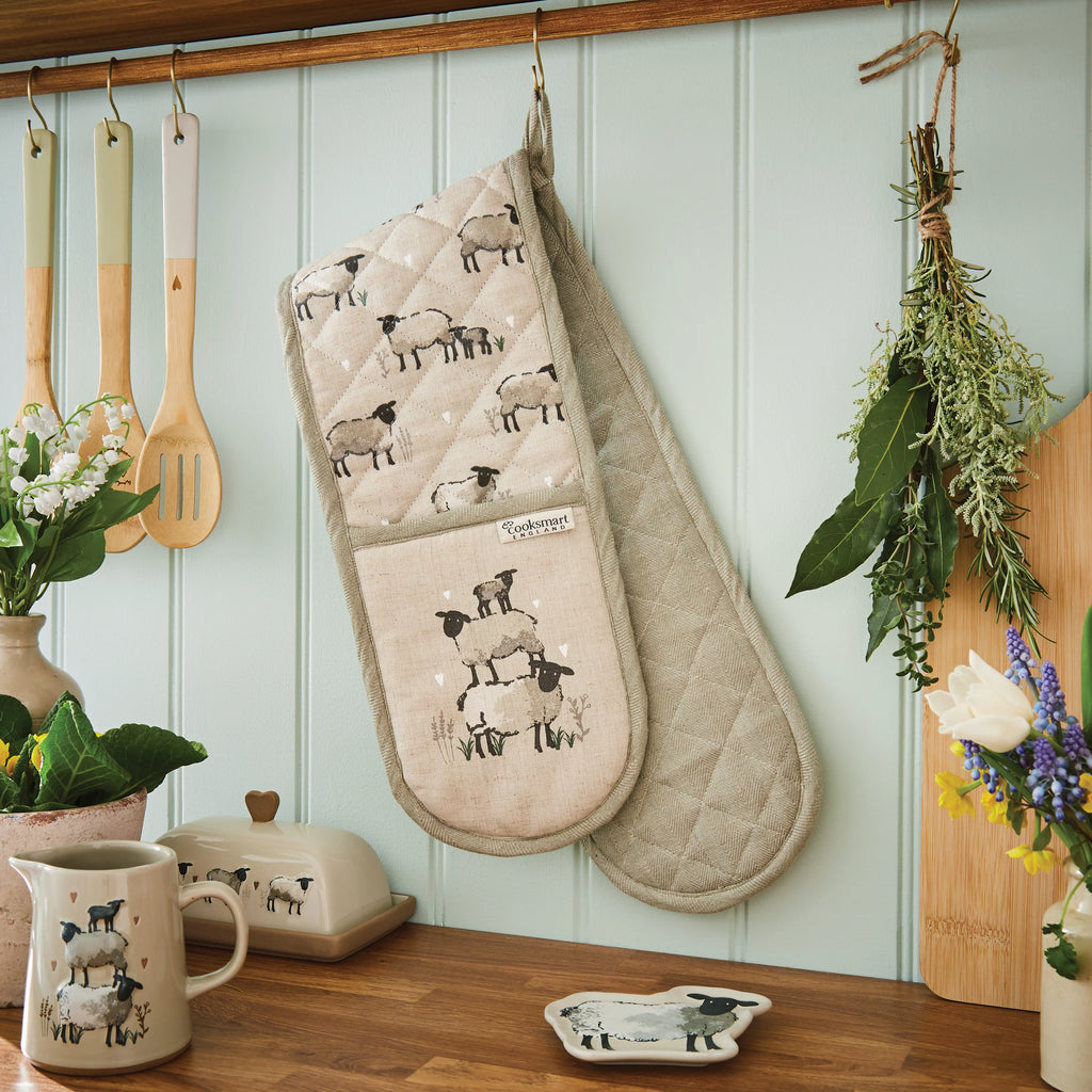 Double Oven Glove Highland Sheep