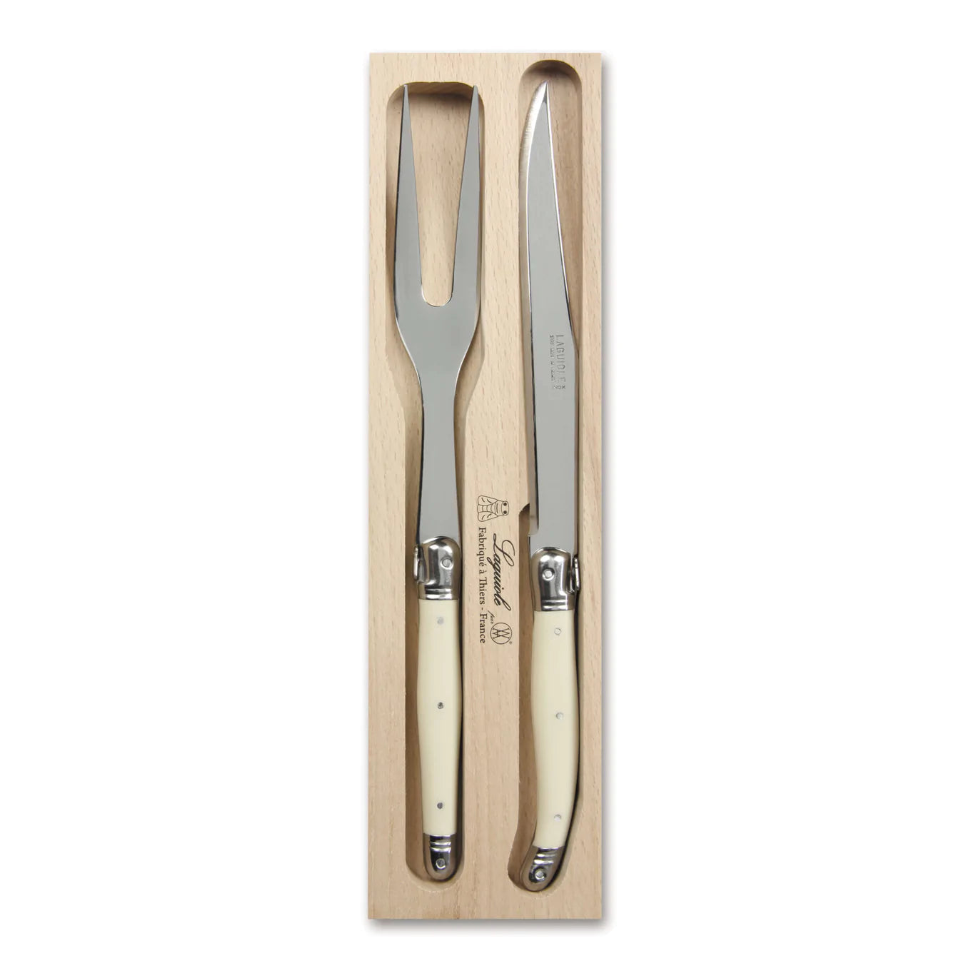 Laguiole Carving Set white