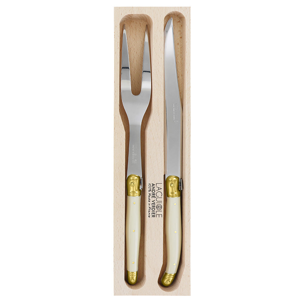 Carving Set Ivory and Brass