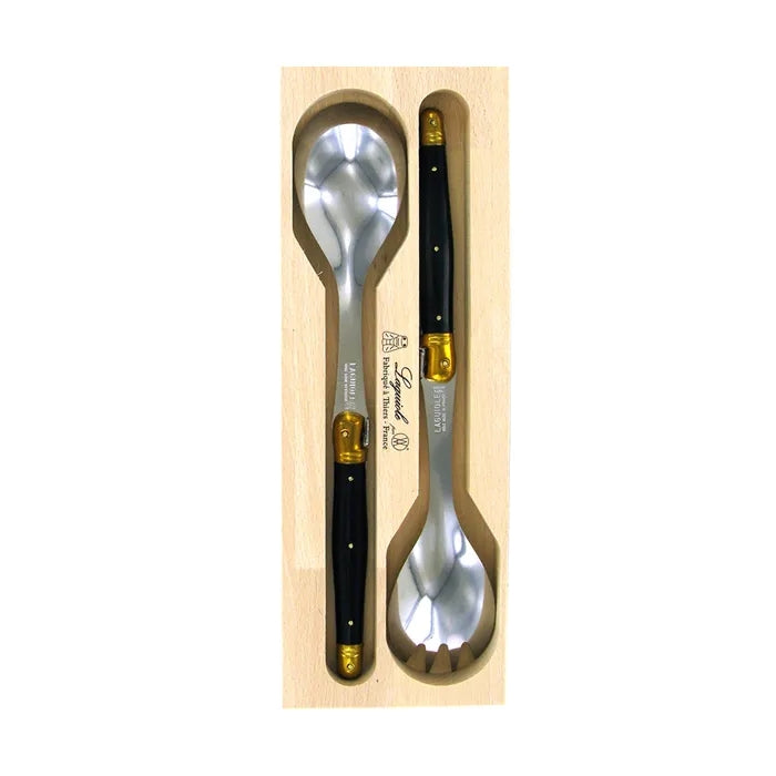 Salad Server Brass and Black Set