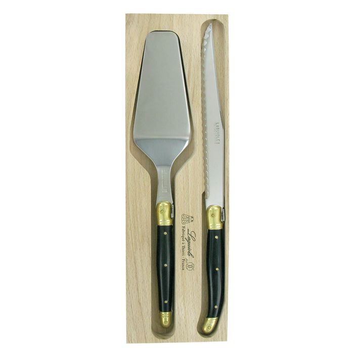 Verdier Cake Knife set Black and Brass