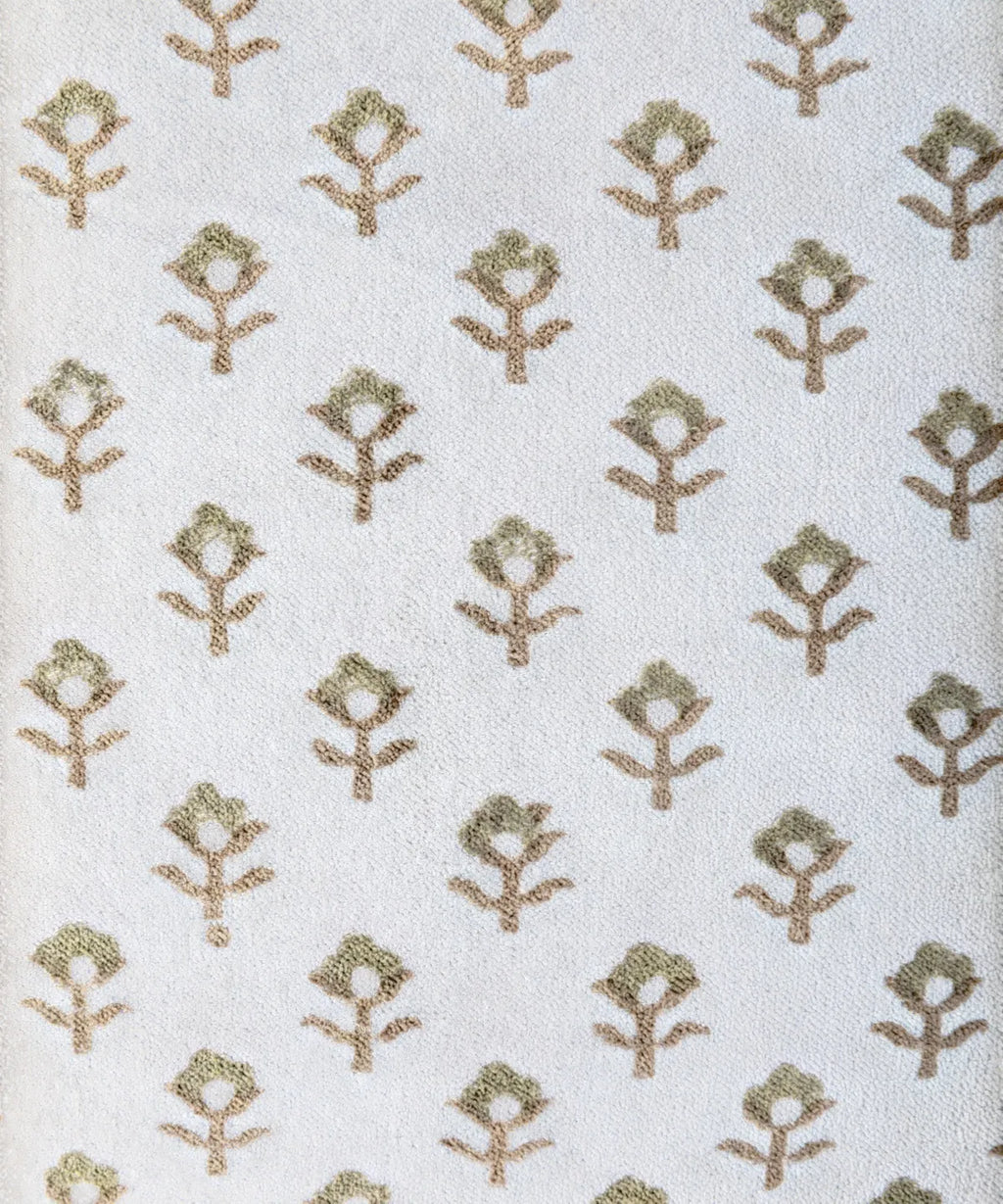 Cushion Cover Flower Handblock Velvet