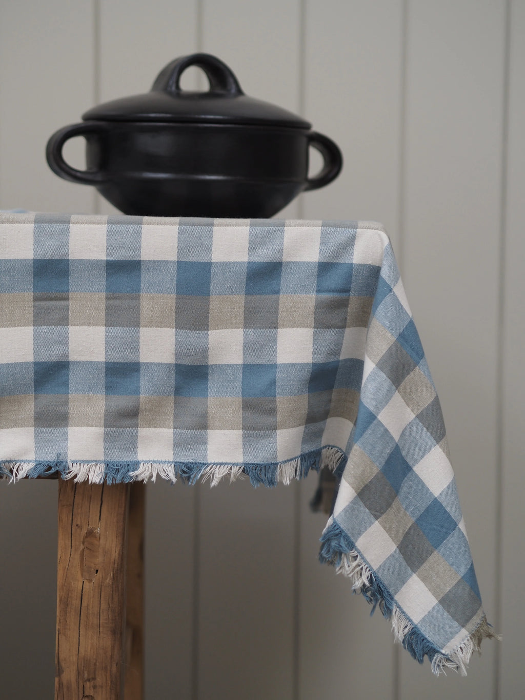 Tablecloth Double Check Blue Haze 140cm W x 240cm L