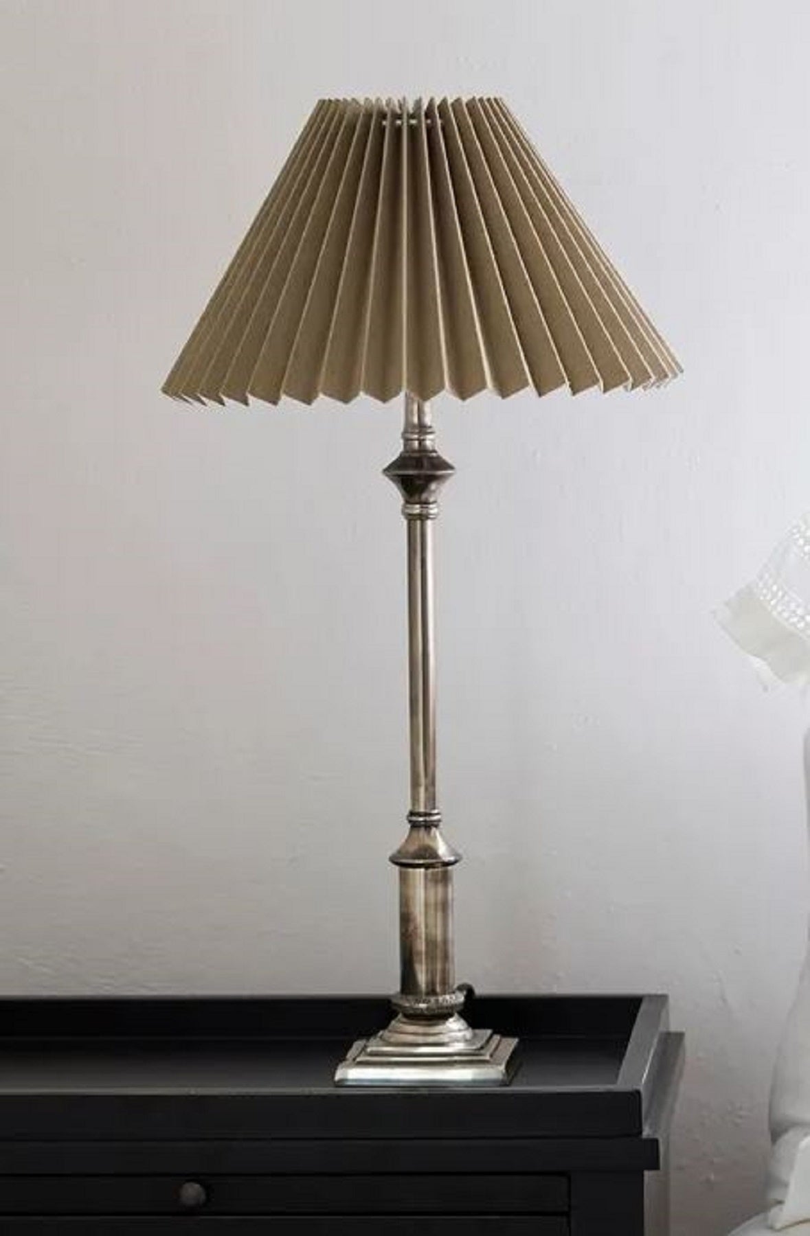 Pleated Linen Shade 35cm Taupe
