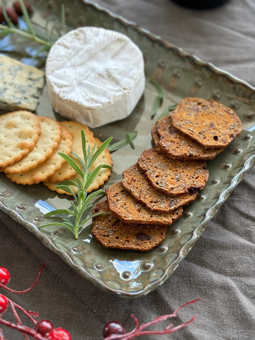 Beaded Platter Smokey Green