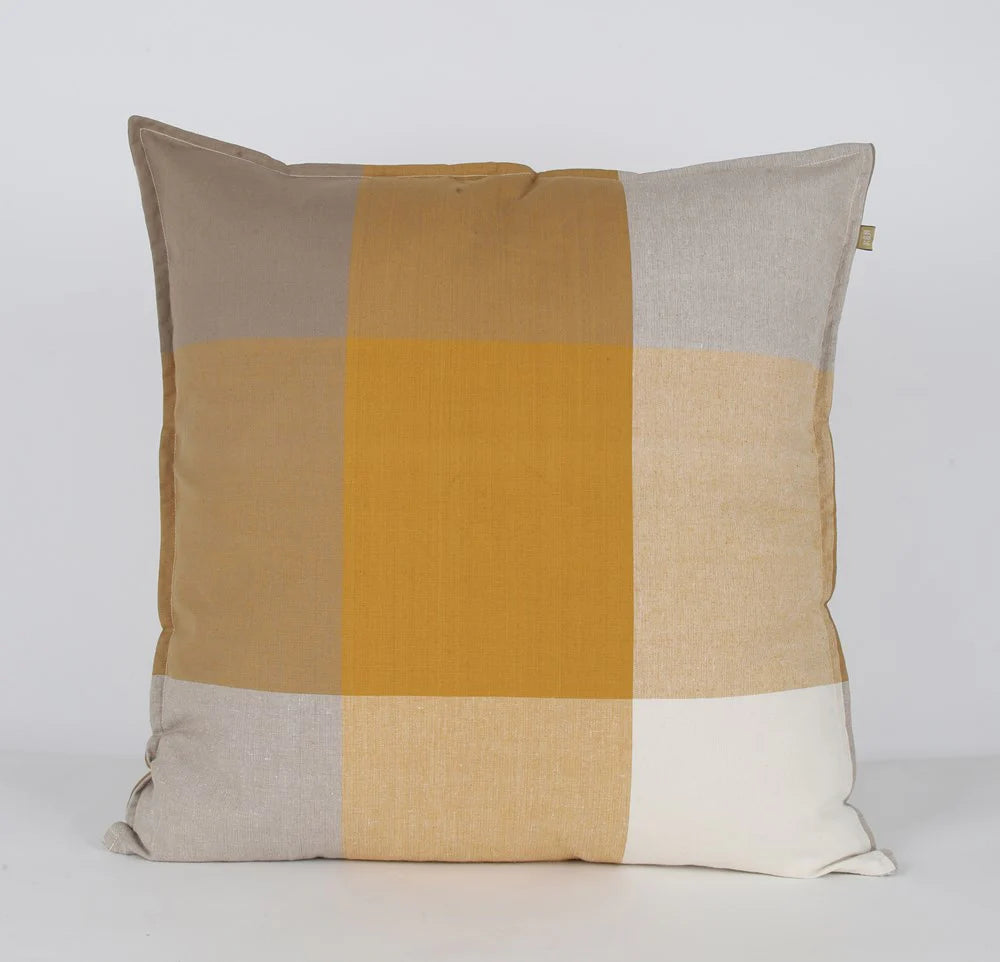 Giant Check Mustard Cushion