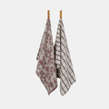 Berry and Bug Tea Towel set of Two Red