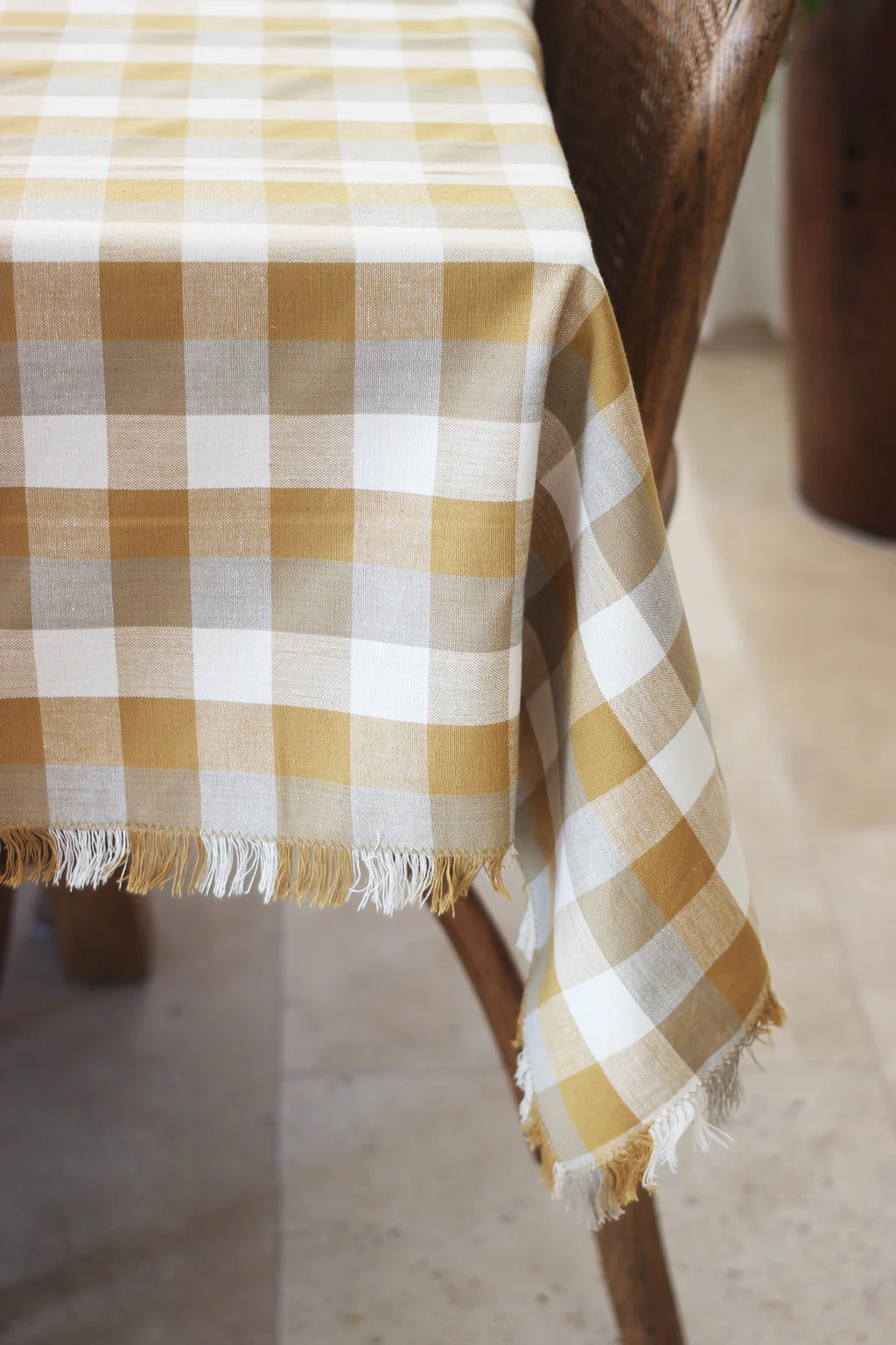 Tablecloth Double Check Yellow Sunset