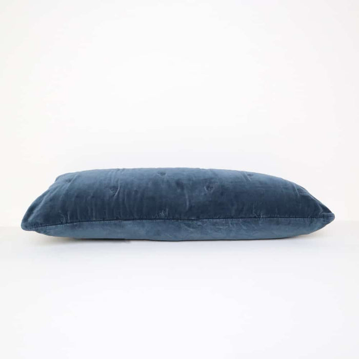 Velvet Cushion Mason Bee  Breakfast 30x60cm Navy