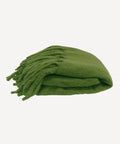 Throw Solid fringed Green