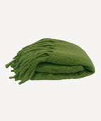 Throw Solid fringed Green