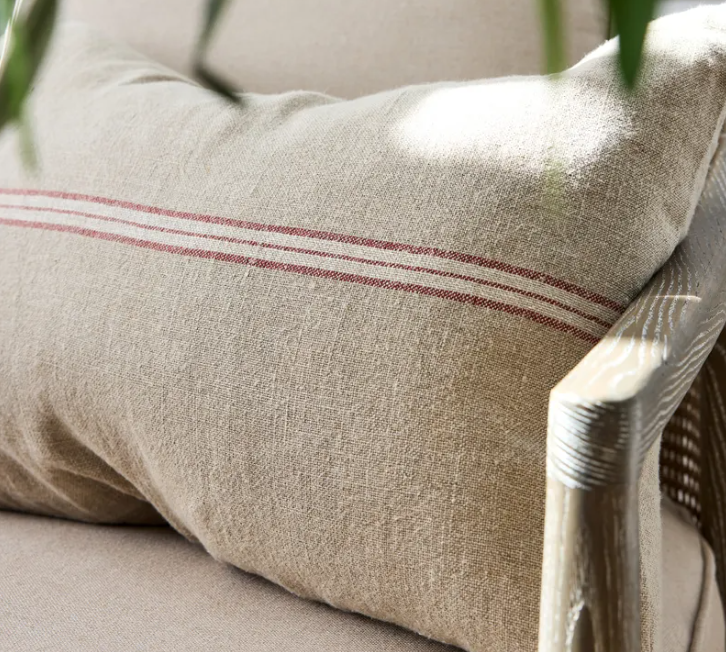 Woven Stripe Cushion Cover Red