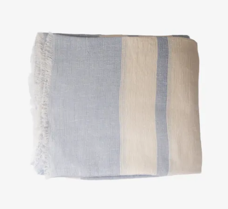 Stripe Linen Tablecloth Plae Blue Small 280cmLx150cmW