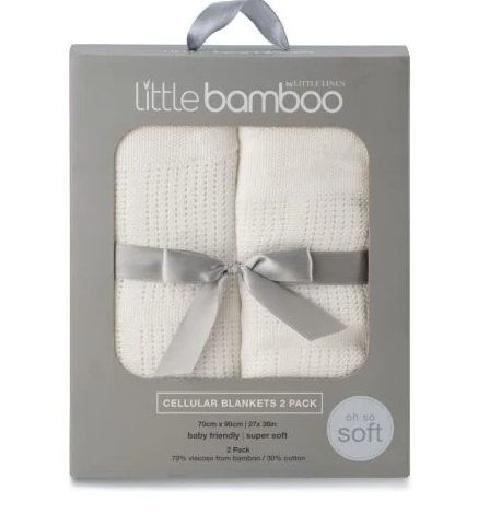Cellular Blanket pack of 2 natural