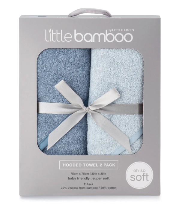 Hooded Bay Towel set of 2 Retro Blue