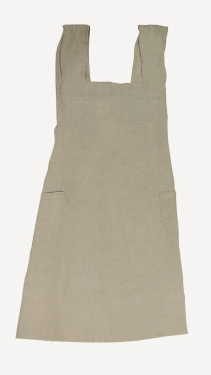 Apron Criss Cross Natural Stonewashed Linen