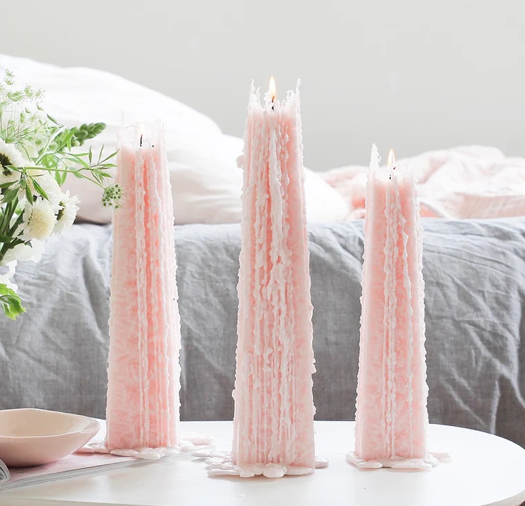 Peony Rose Icicle Candle