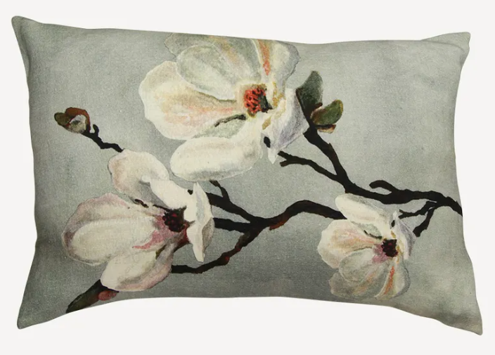 Magnolia Light Blue Rectangle Cushion Cover