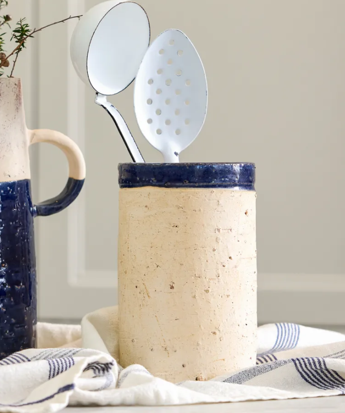 Monte Terracotta Utensil Holder Dark Blue
