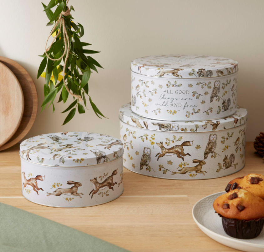 Forest Fable set of three Round Cake Tins