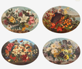 Oval Placemat set of 4 Vintage Birds