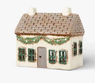 Alacse Tealight Chritmas Tree Cottage with Swag