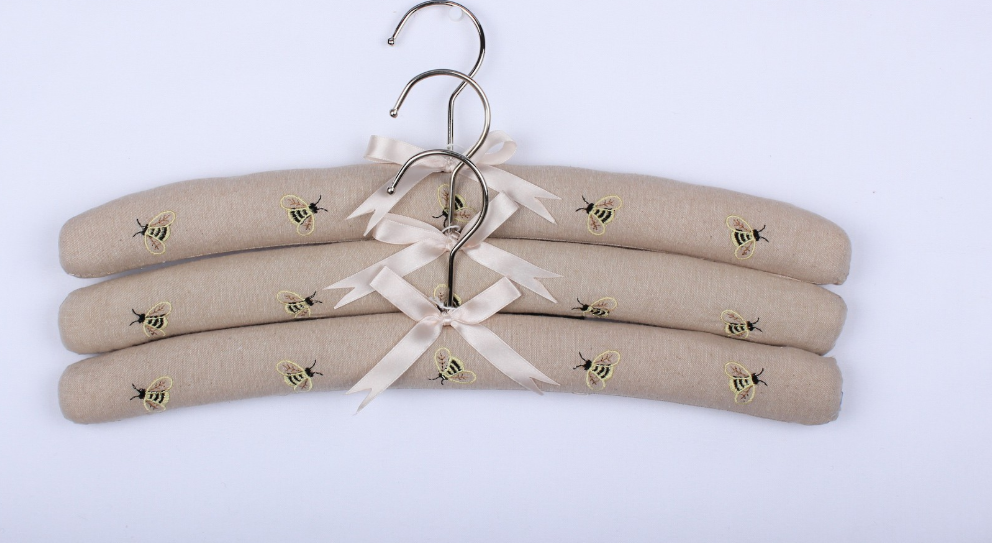 Embroided Hanger Beehive  Linen